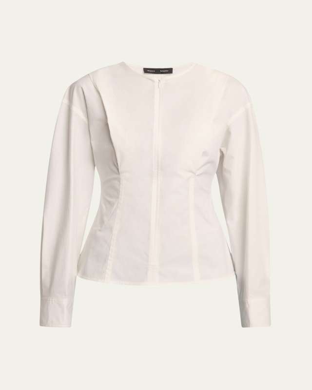 Ivonne Zip Front Eco Poplin Top